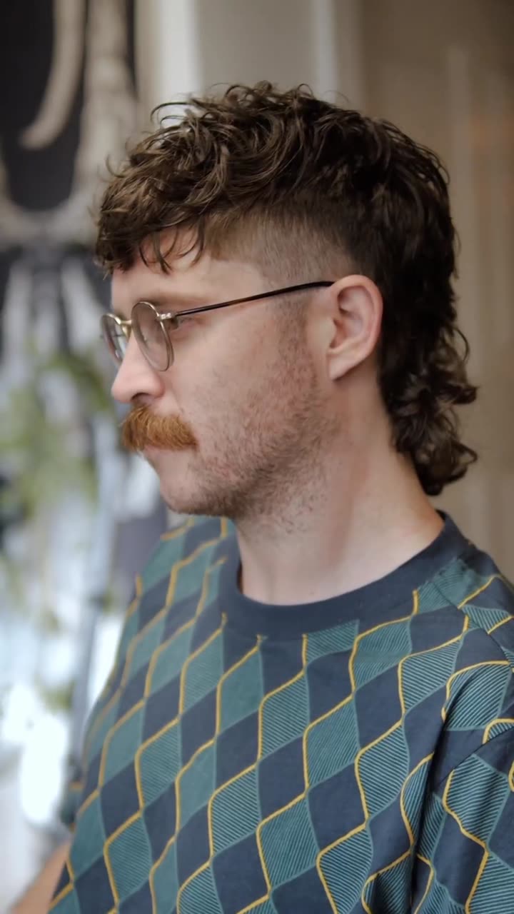 Curly hair shaped with scissors by Marvin Barber, Greenville SC
